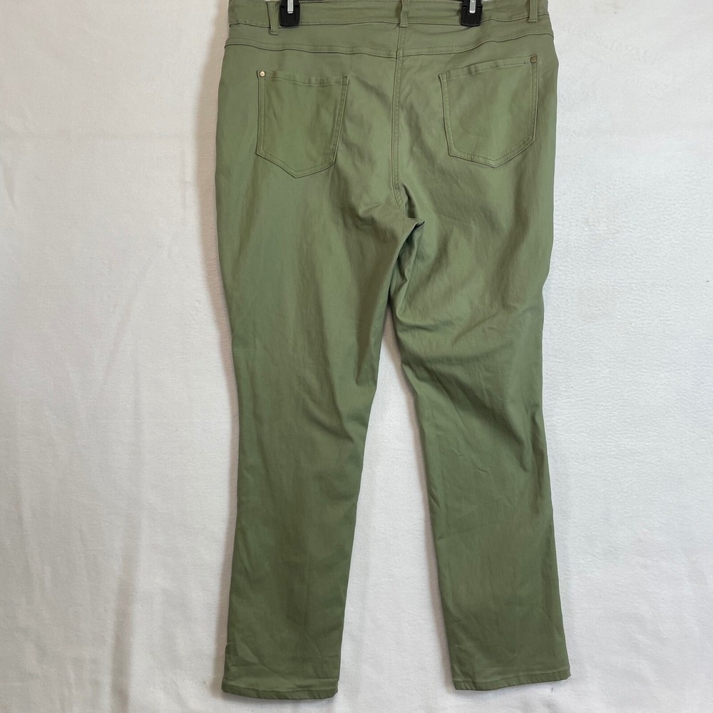 Gina Benotti Women  Slim Leg Pants S-48 Olive Green Viscose Blend Casual Straigh - Picture 3 of 10